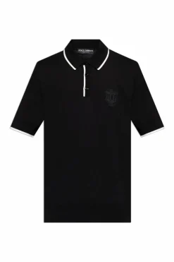Dolce & Gabbana BLACK Cotton polo with logo