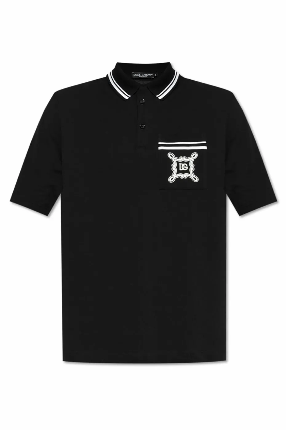 Dolce & Gabbana BLACK Cotton polo with pocket