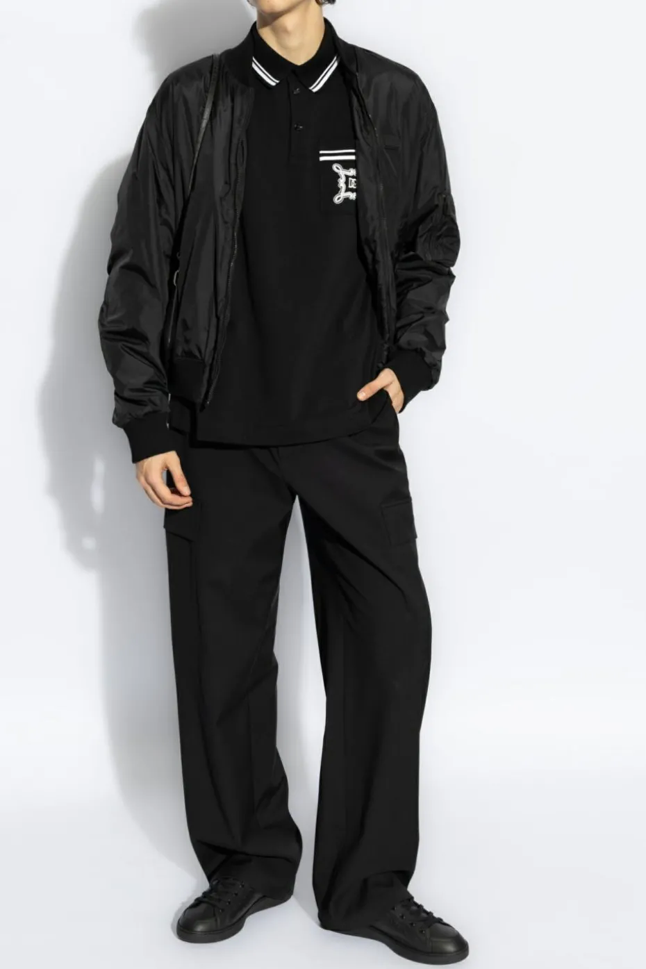 Dolce & Gabbana BLACK Cotton polo with pocket
