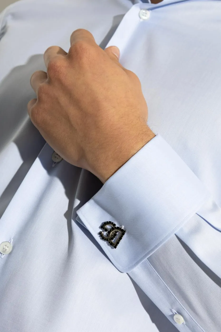 Dolce & Gabbana BLACK Cufflinks in the shape of a logo