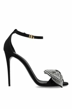 Dolce & Gabbana BLACK Heeled sandals with decorative bow