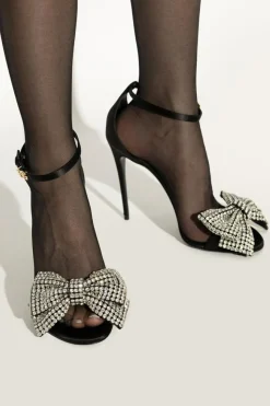 Dolce & Gabbana BLACK Heeled sandals with decorative bow