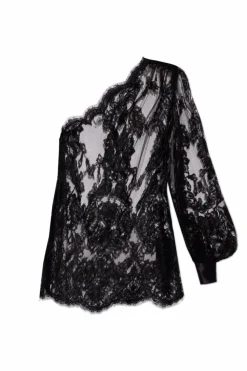 Dolce & Gabbana BLACK Lace top with open shoulder