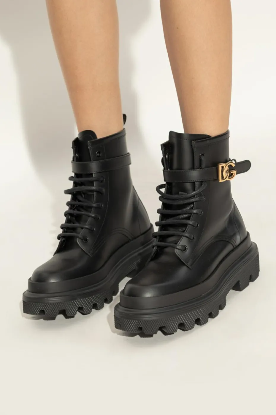 Dolce & Gabbana BLACK Leather ankle boots