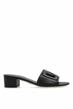 Dolce & Gabbana BLACK Leather heeled slides