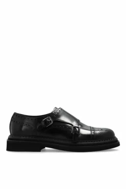 Dolce & Gabbana BLACK Leather shoes with decorative perforation