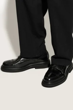 Dolce & Gabbana BLACK Leather shoes with decorative perforation