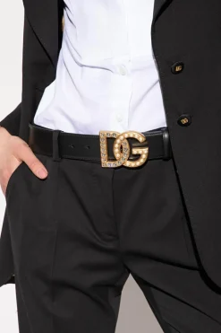Dolce & Gabbana BLACK Leather belt with logo