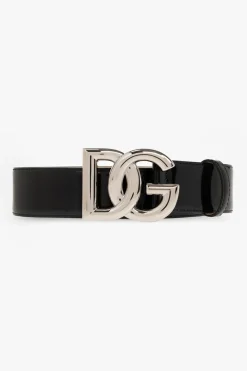Dolce & Gabbana BLACK Patent leather belt with logo