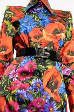 Dolce & Gabbana BLACK Patent leather belt with logo