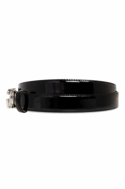 Dolce & Gabbana BLACK Patent leather belt with logo