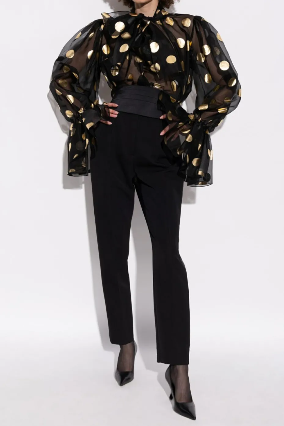 Dolce & Gabbana BLACK Polka dot patterned shirt