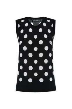 Dolce & Gabbana BLACK Polka dot pattern vest