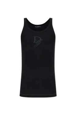 Dolce & Gabbana BLACK Ribbed sleeveless t-shirt