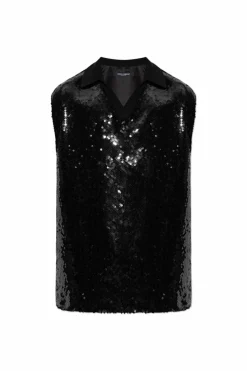 Dolce & Gabbana BLACK Sequined sleeveless top