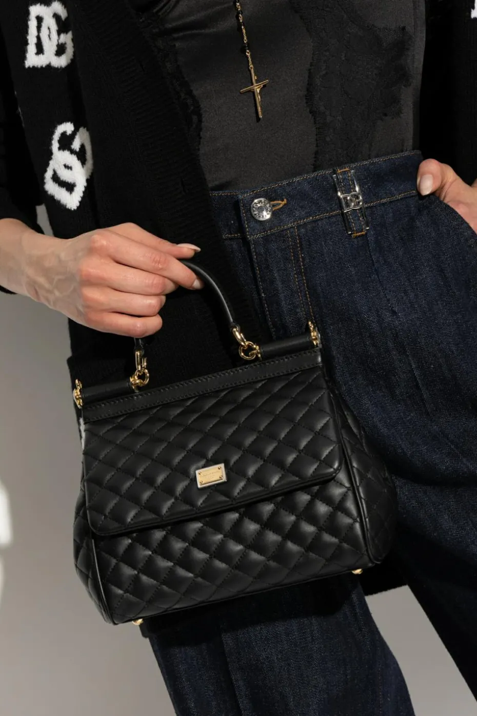 Dolce & Gabbana BLACK Shoulder Bag Sicily Medium