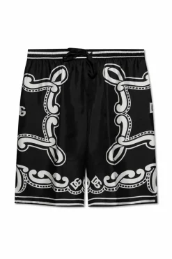 Dolce & Gabbana BLACK Silk shorts with print