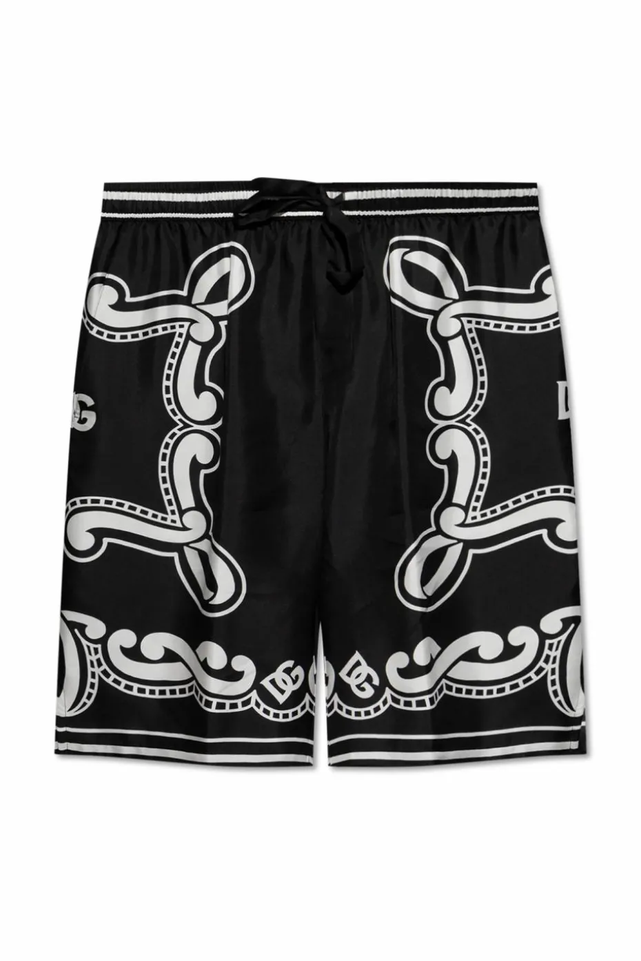 Dolce & Gabbana BLACK Silk shorts with print