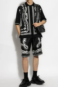 Dolce & Gabbana BLACK Silk shorts with print