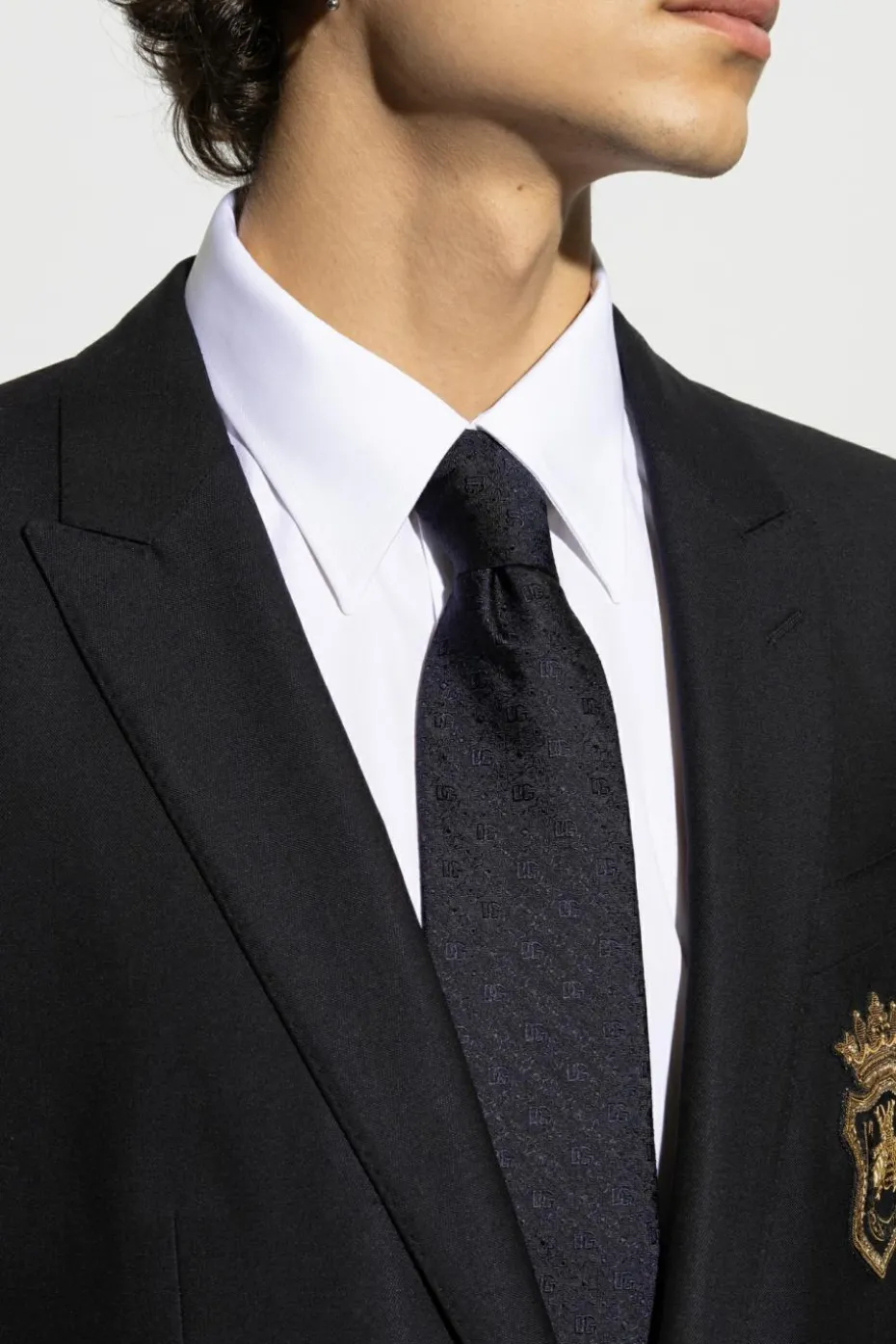 Dolce & Gabbana BLACK Silk tie with monogram