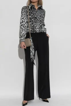 Dolce & Gabbana BLACK Silk shirt with animal motif