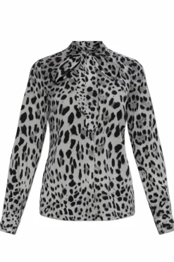 Dolce & Gabbana BLACK Silk shirt with animal motif