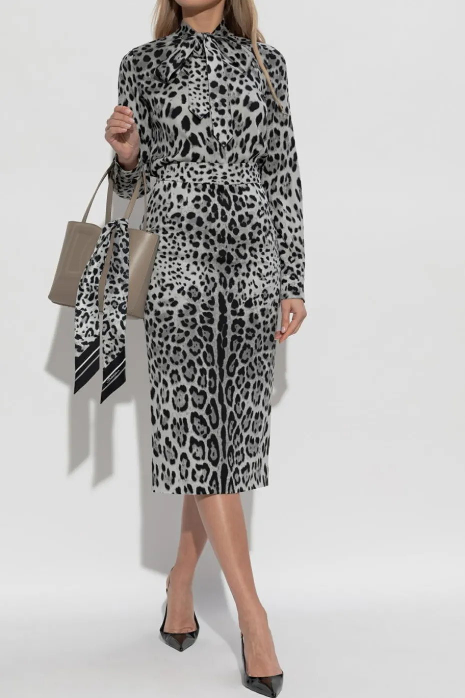 Dolce & Gabbana BLACK Silk shirt with animal motif