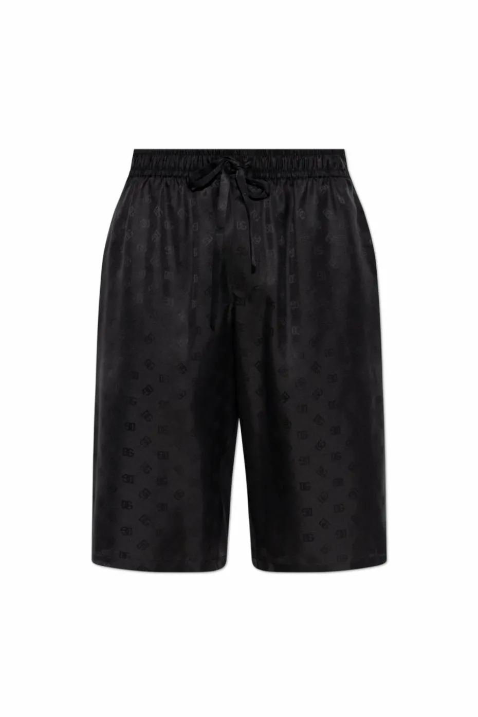 Dolce & Gabbana BLACK Silk shorts with monogram