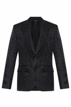 Dolce & Gabbana BLACK Silk blazer with monogram