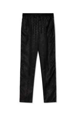 Dolce & Gabbana BLACK Silk pants with monogram