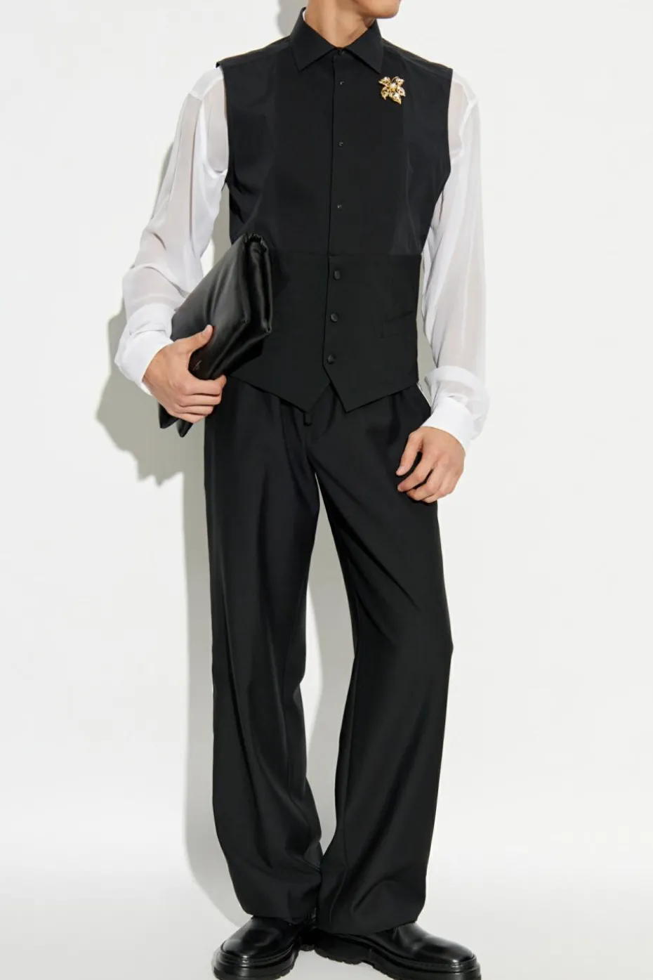 Dolce & Gabbana BLACK Sleeveless tuxedo shirt