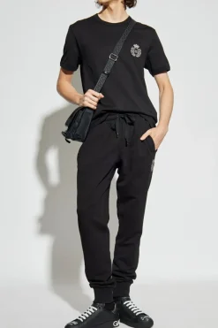 Dolce & Gabbana BLACK Sweatpants with appliqué