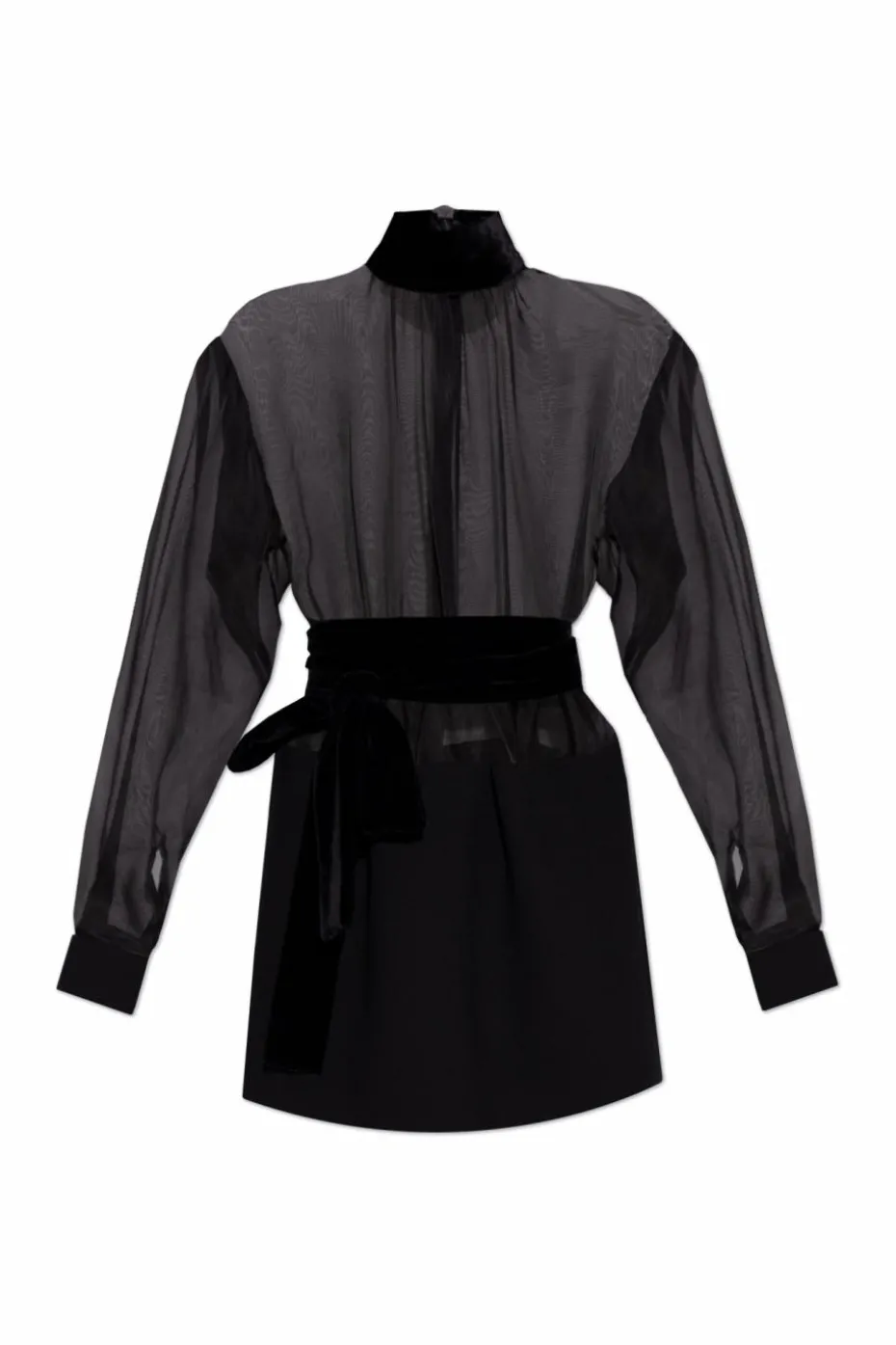 Dolce & Gabbana BLACK Transparent dress with velvet belt