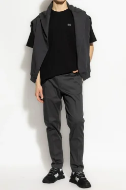Dolce & Gabbana BLACK T-shirt with logo appliqué