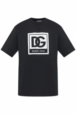 Dolce & Gabbana BLACK T-shirt with printed logo