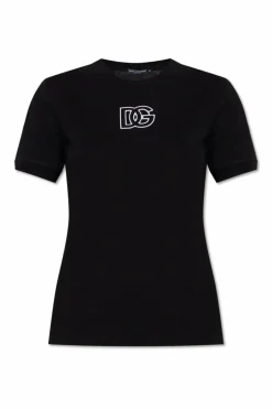 Dolce & Gabbana BLACK T-shirt with embroidered logo