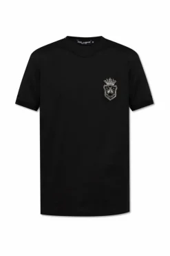 Dolce & Gabbana BLACK T-shirt with appliqué