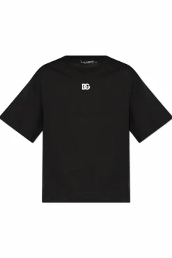 Dolce & Gabbana BLACK T-shirt with embroidered logo
