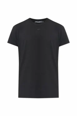 Dolce & Gabbana BLACK T-shirt with embroidered logo