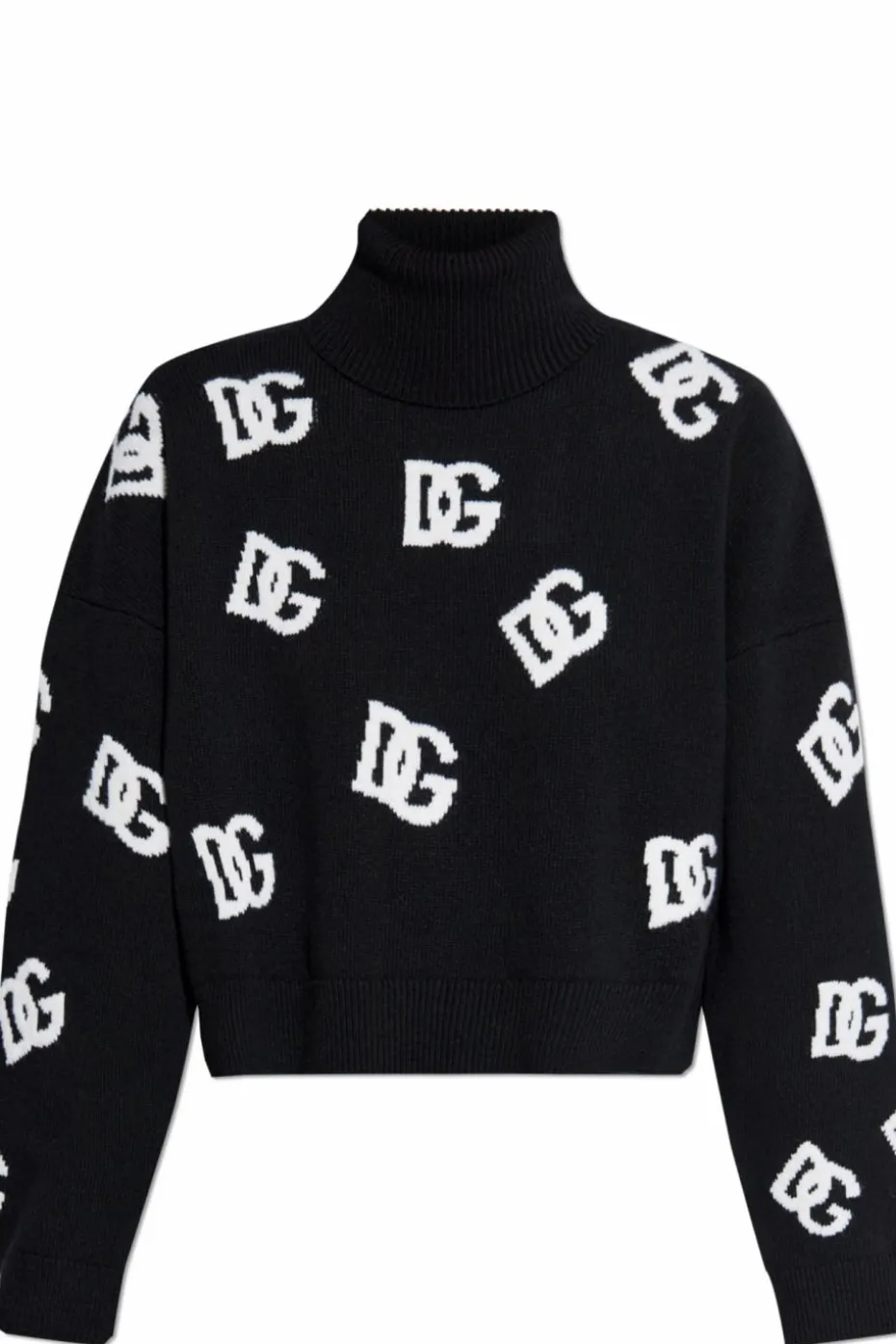 Dolce & Gabbana BLACK Turtleneck with logo
