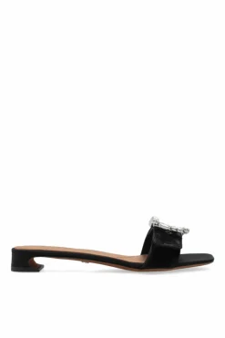 Dolce & Gabbana BLACK Velvet heeled mules