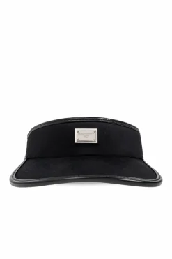 Dolce & Gabbana BLACK Visor with application and engraved logo