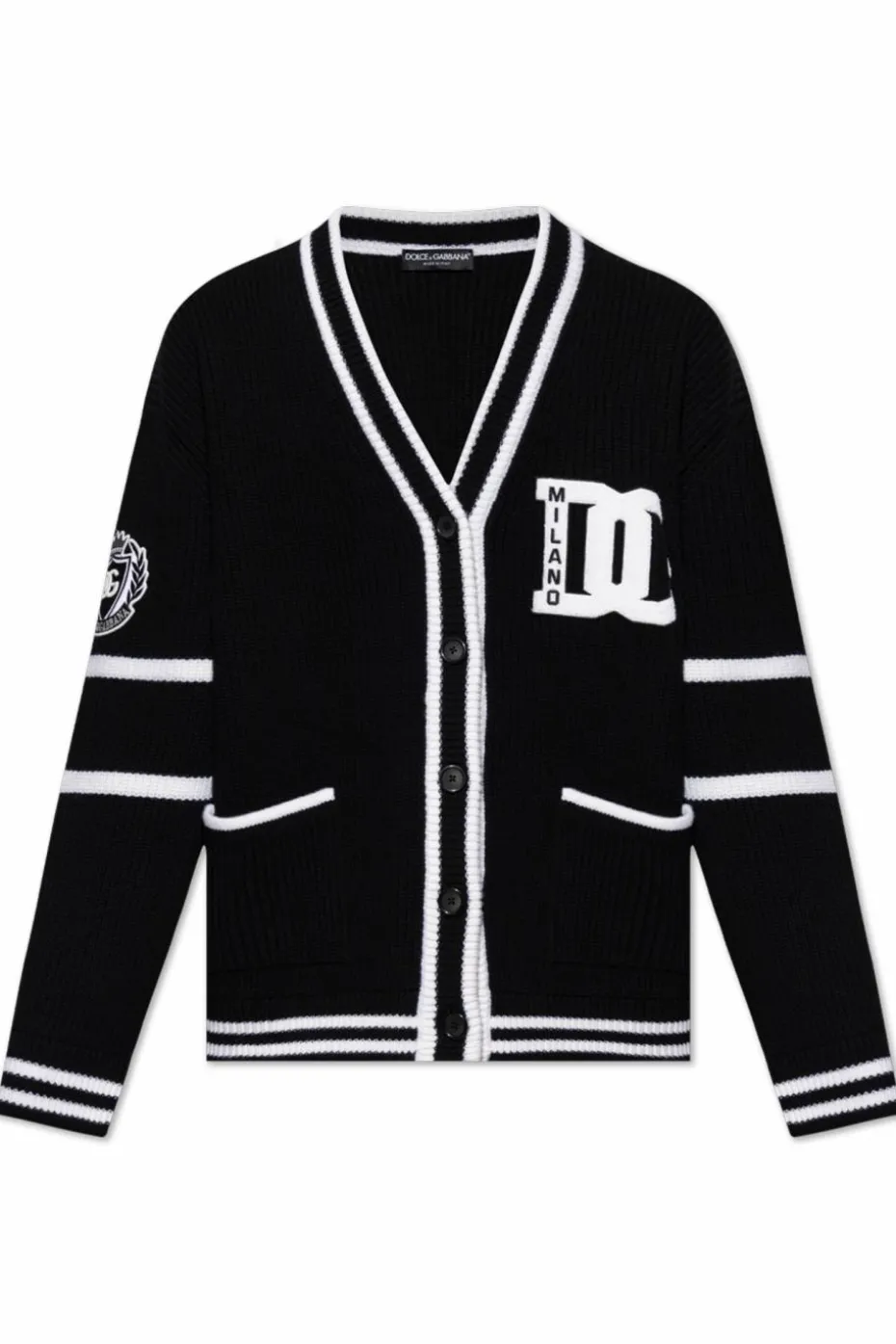 Dolce & Gabbana BLACK Wool cardigan with logo