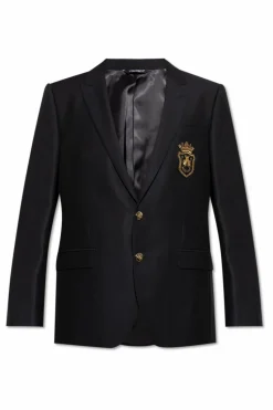Dolce & Gabbana BLACK Wool blazer with appliquƩ