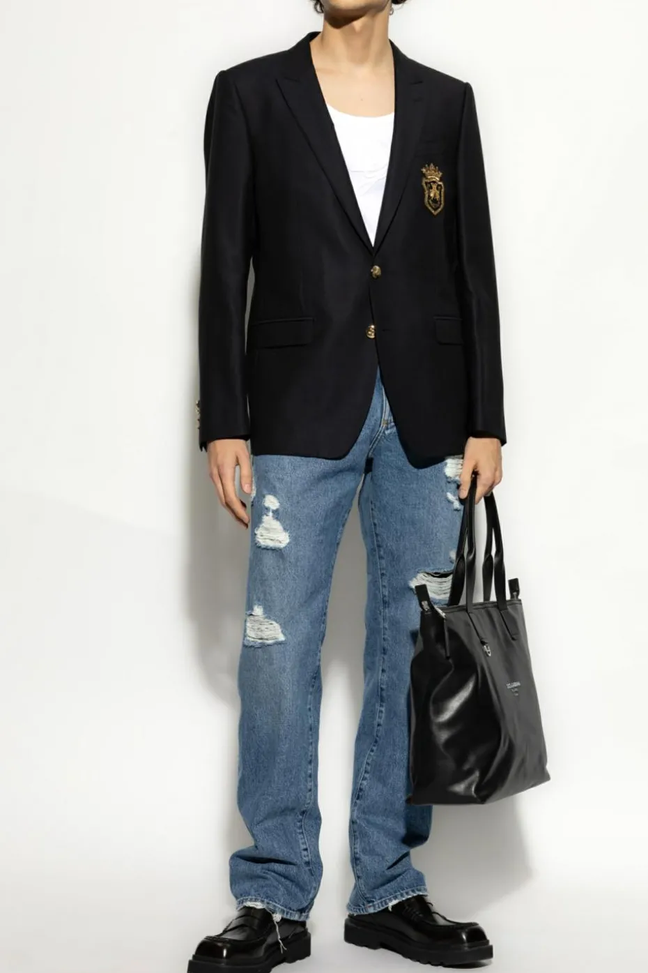 Dolce & Gabbana BLACK Wool blazer with appliqué