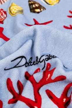 Dolce & Gabbana BLUE Bath towel with print