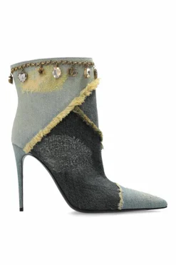 Dolce & Gabbana BLUE Denim ankle boots with heels