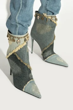 Dolce & Gabbana BLUE Denim ankle boots with heels