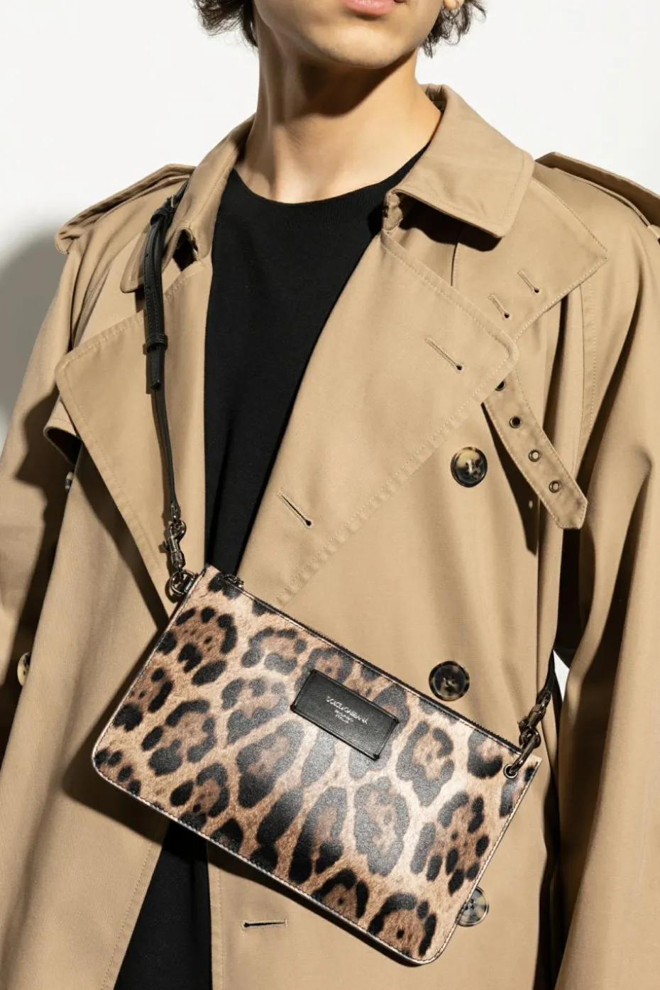 Dolce & Gabbana BROWN Animal print shoulder bag