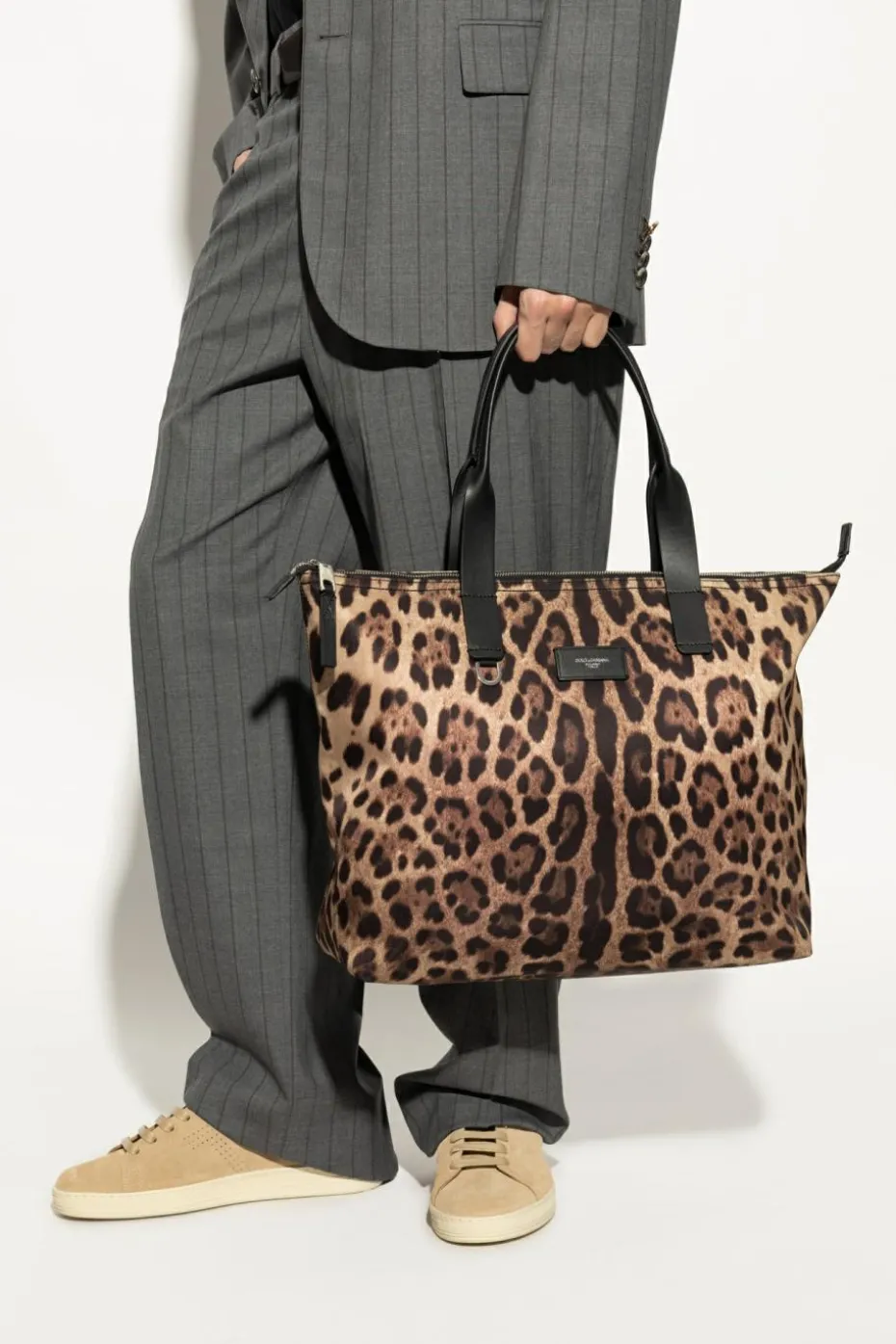 Dolce & Gabbana BROWN Animal motif shopper bag